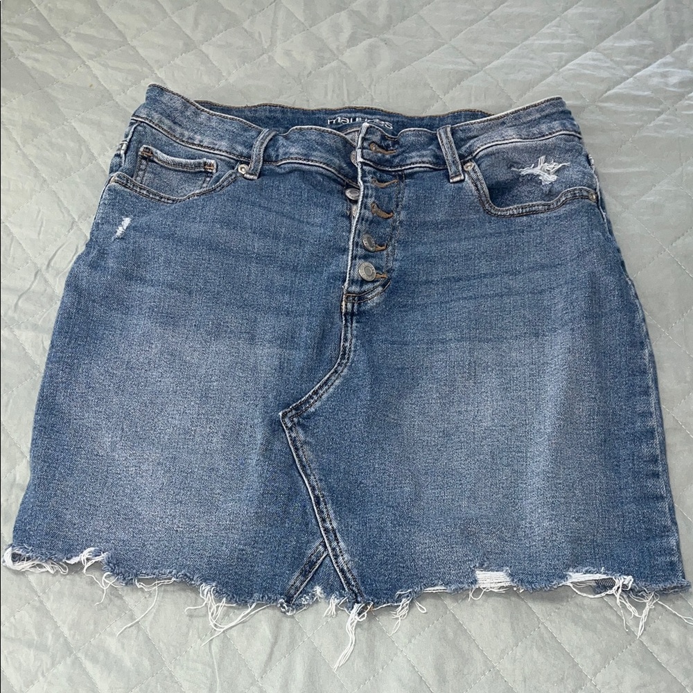 Maurice’s Blue Jean Distressed Mini Skirt